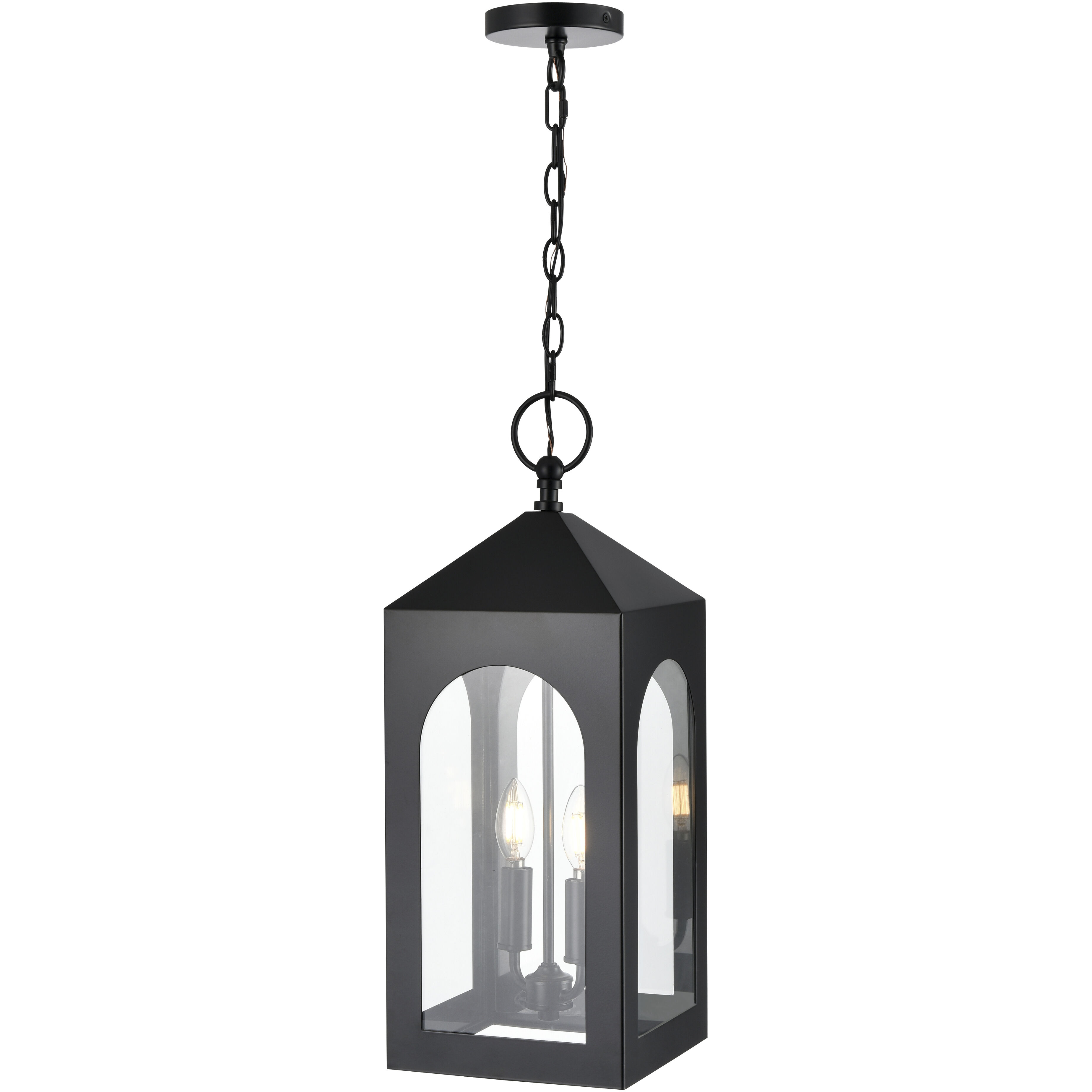 Bratton 2 Light 8.5 inch Powder Coated Black Outdoor Hanging Lantern